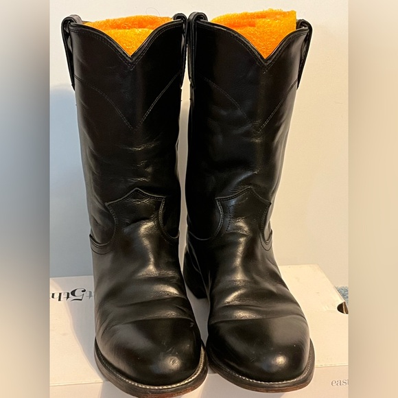 Justin L3703 Ladies Classic Roper Boot Black Kipskin Cowhide Foot Roper Toe - Picture 7 of 12